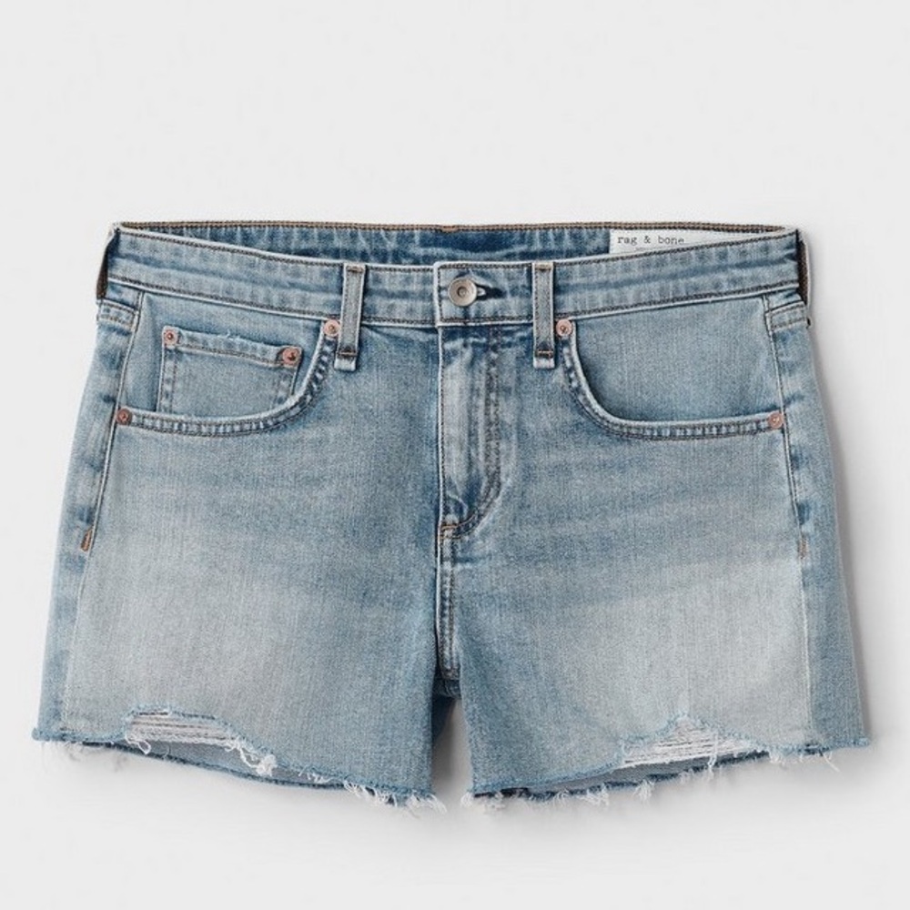NWT! Rag & Bone Dre Low-Rise Stella Cut-Off Denim Shorts Dark Indigo Size 28/M